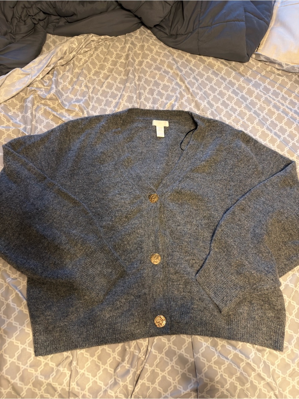 Women’s Gray Button-Front Cardigan Sweater